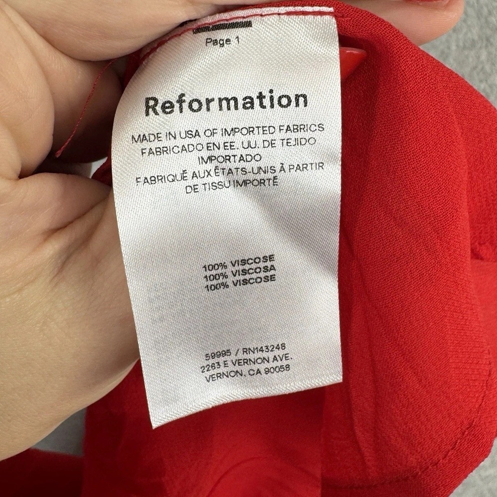 NWT Reformation Nadira Poinsettia Red Midi Dress 4P Sweetheart Bustier $278 - Picture 14 of 16